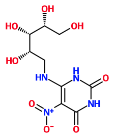 MC085495 5-Nitro-6-(((2S,3S,4R)-2,3,4,5-tetrahydroxypentyl)amino)pyrimidine-2,4(1H,3H)-dione (image for) MC085495 5-Nitro-6-(((2S,3S,4R)-2,3,4,5-tetrahydroxypentyl)amino)pyrimidine-2,4(1H,3H)-dione